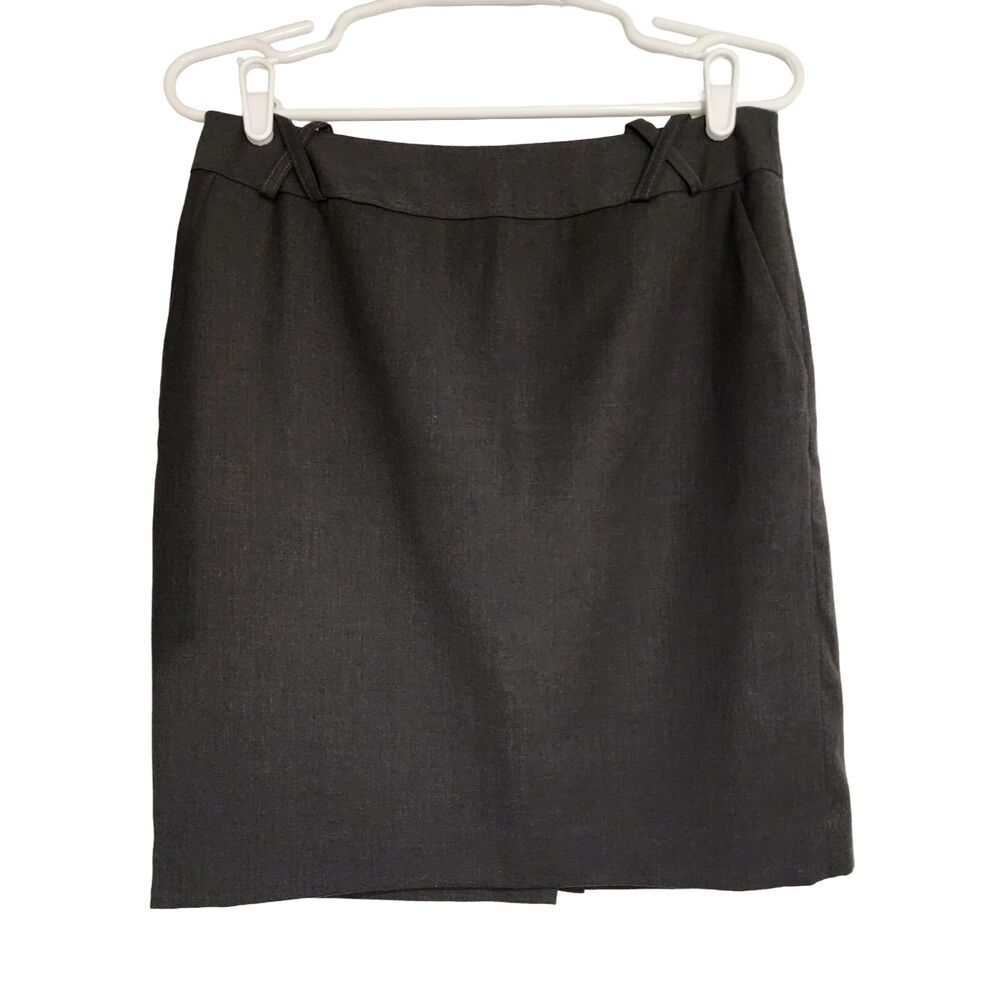 J. McLaughlin USA Straight Mini Skirt Womens 8 Gray Lined Pockets Career Casual